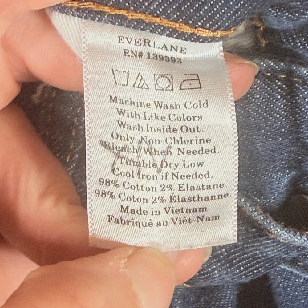 Everlane Denim Jeans Women 27 Straight Leg Blue Mid Rise Dark Wash Preppy Casual